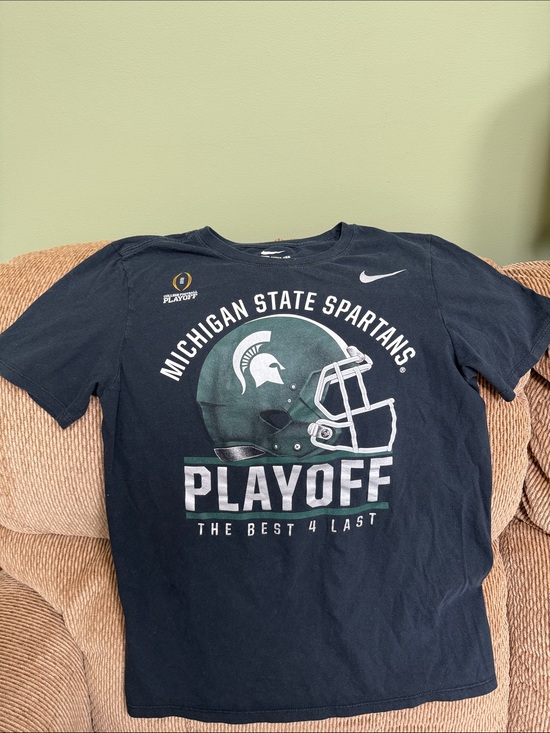 Nike Tops - Nike Tee Michigan State Spartans College Playoff T-Shirt Helmet Graphic Size S